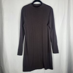 Adrienne Vittadini Knit Dusty Black Flowy Stretch Dress Size Medium Midi